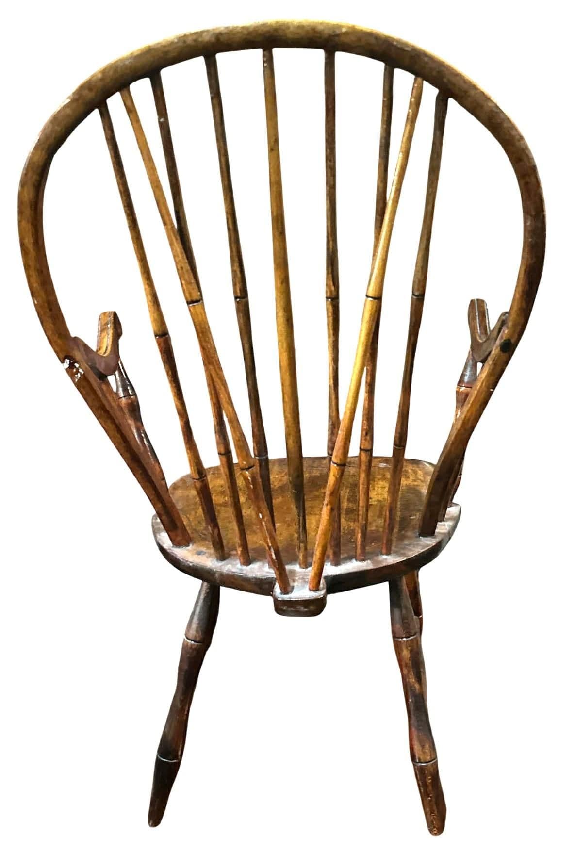 Antique Cherry Wood Windsor Chair - 19th Century - Thumbnail 5