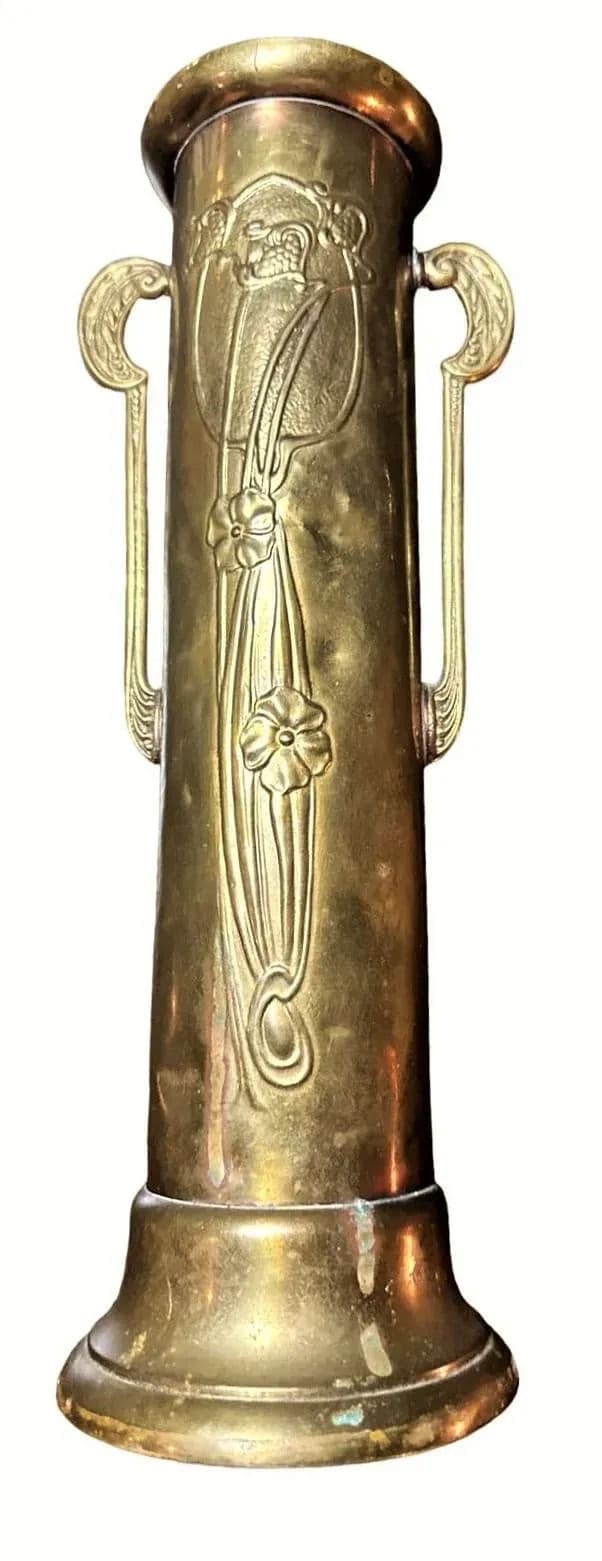 Antique English Arts & Crafts Brass Vase - Circa 1910 - Thumbnail 5