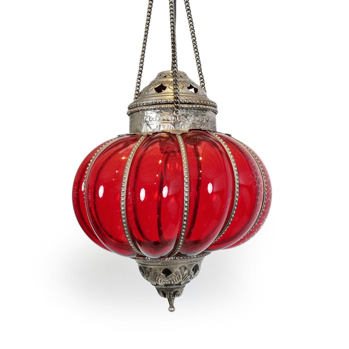 Vintage Red Pumpkin Lantern Medium - Thumbnail 5