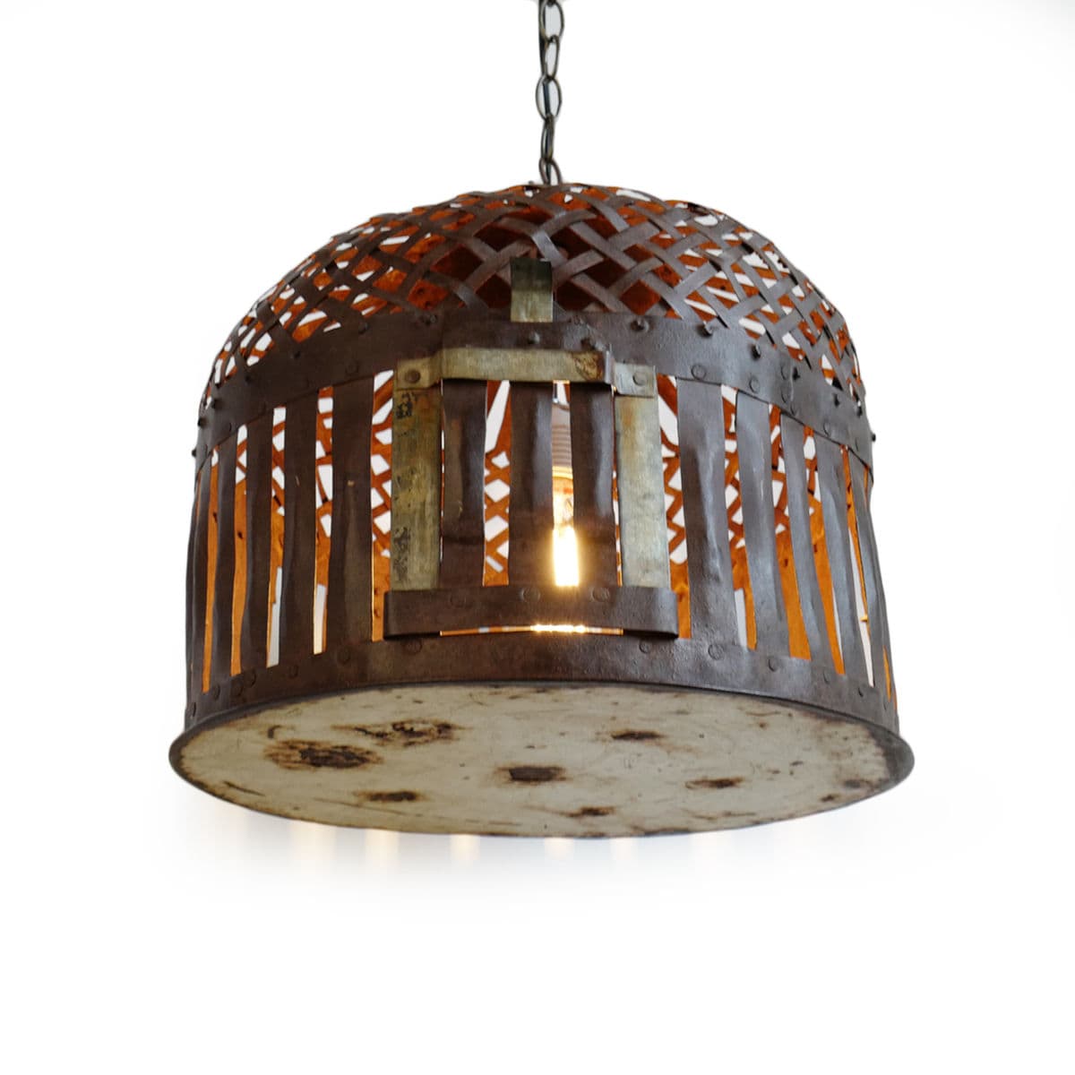 Industrial Iron Basket Cage Lantern - Thumbnail 5