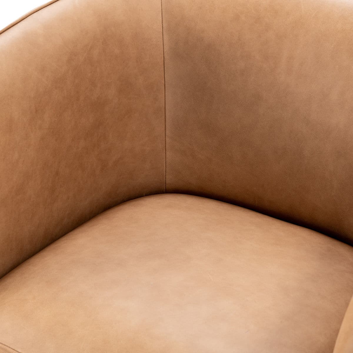 Tan Leather Modern Accent Chair - Thumbnail 5