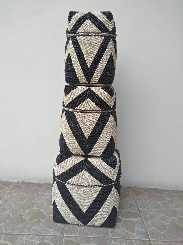 Beaded Bamboo Box Medium - Thumbnail 5