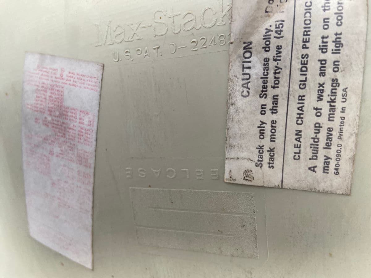 1980s Steelcase Max Stacker Chairs Set of 4 - Thumbnail 4