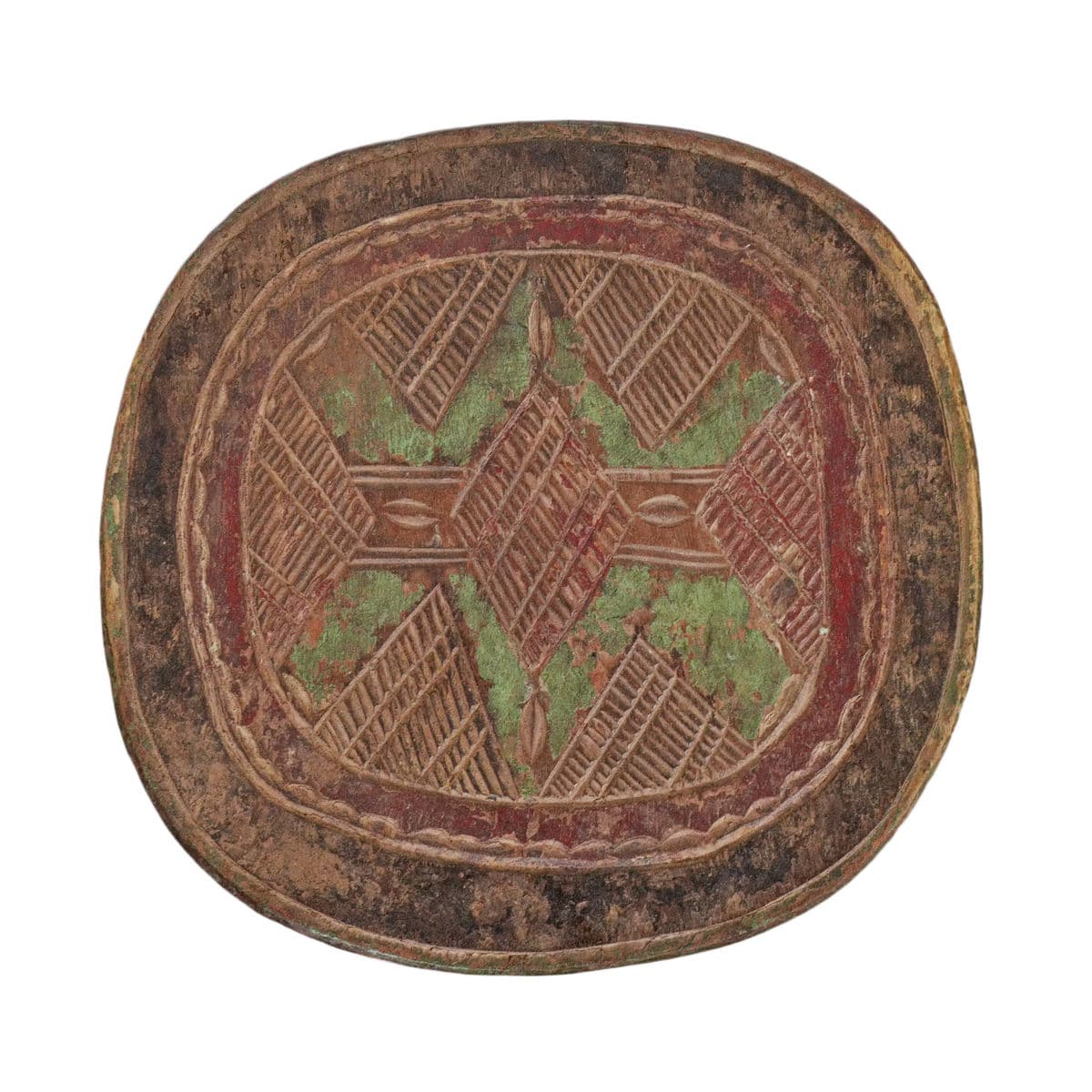 Vintage Painted Nupe Stool - Thumbnail 5