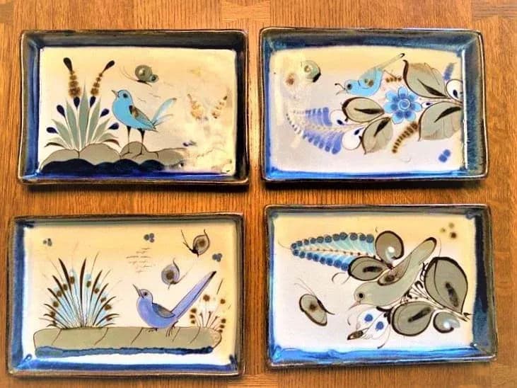 Mid 20th Century Vintage Ken Edwards Tonalá Stoneware Rectangular Serving Plate - Thumbnail 5