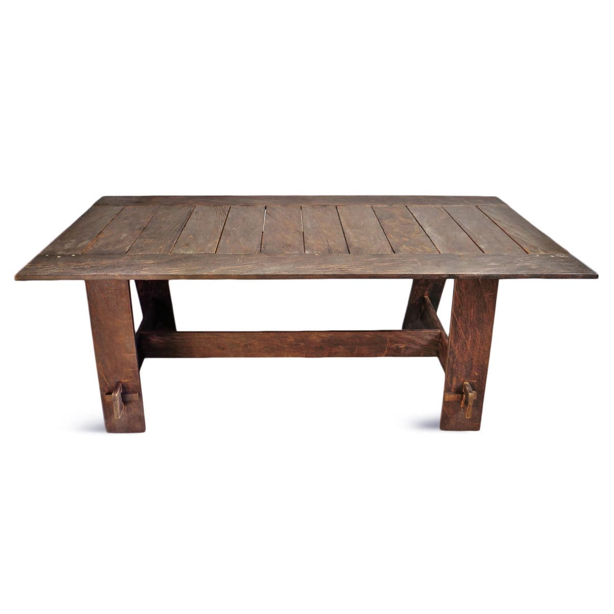 Modern Barn Wood Outdoor Dining Table w/Benches - Thumbnail 5