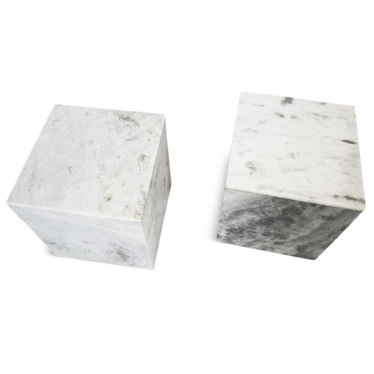 White Grey Marble Cube Stool / Table - Thumbnail 5