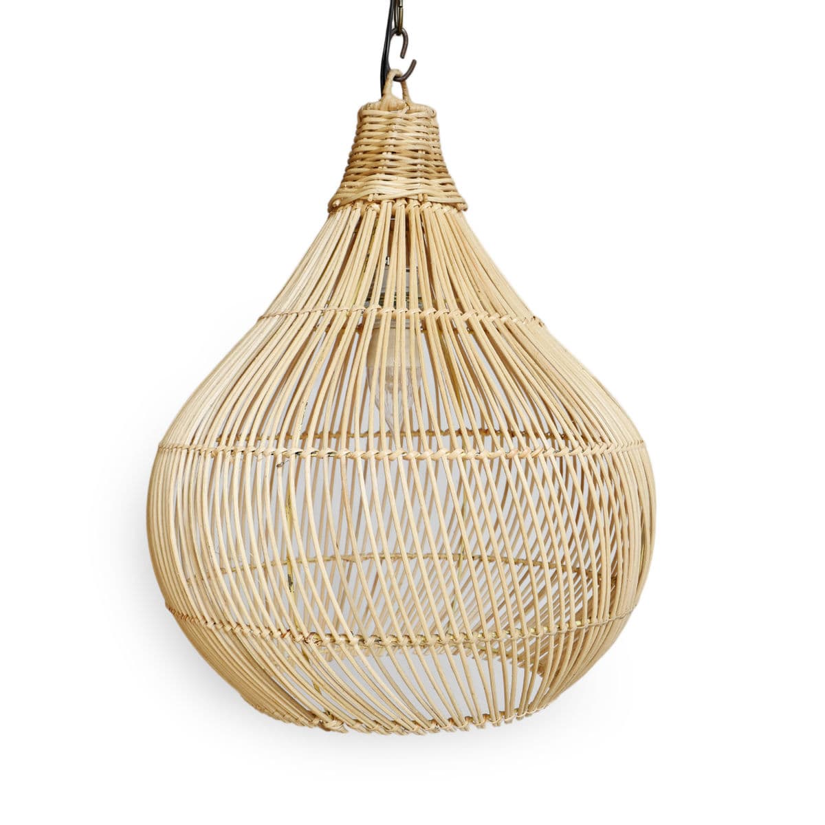 Rattan Drop Pendant Lantern - Thumbnail 5