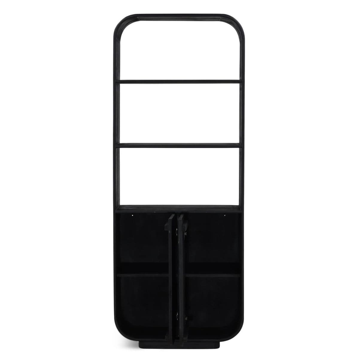 Black Stain Wood Shelf Cabinet - Thumbnail 5