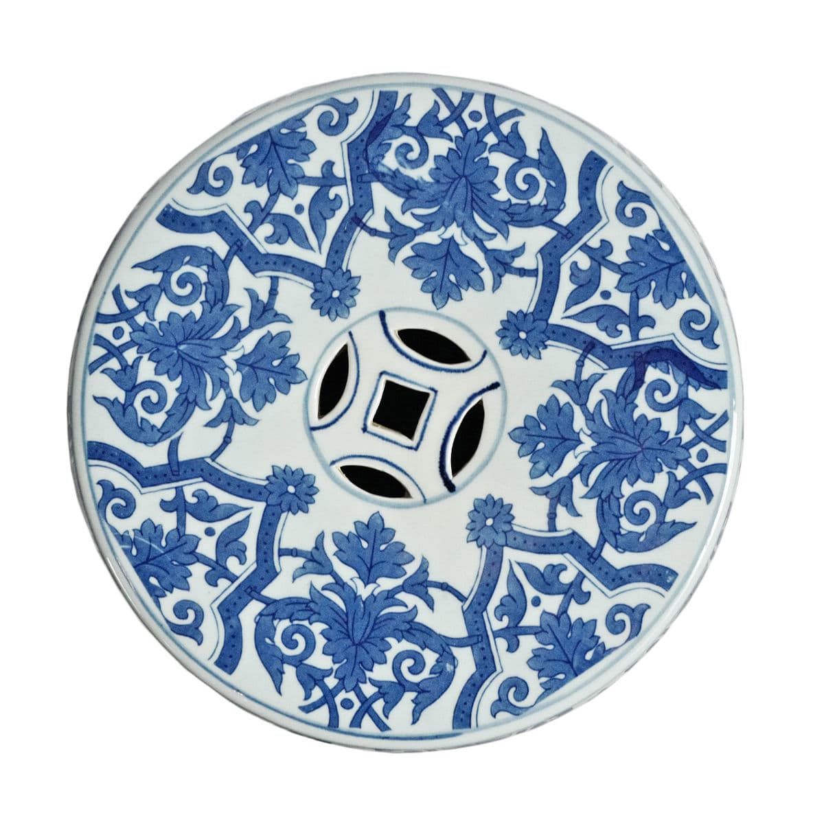 Blue & White Paris Ceramic Stool - Thumbnail 5