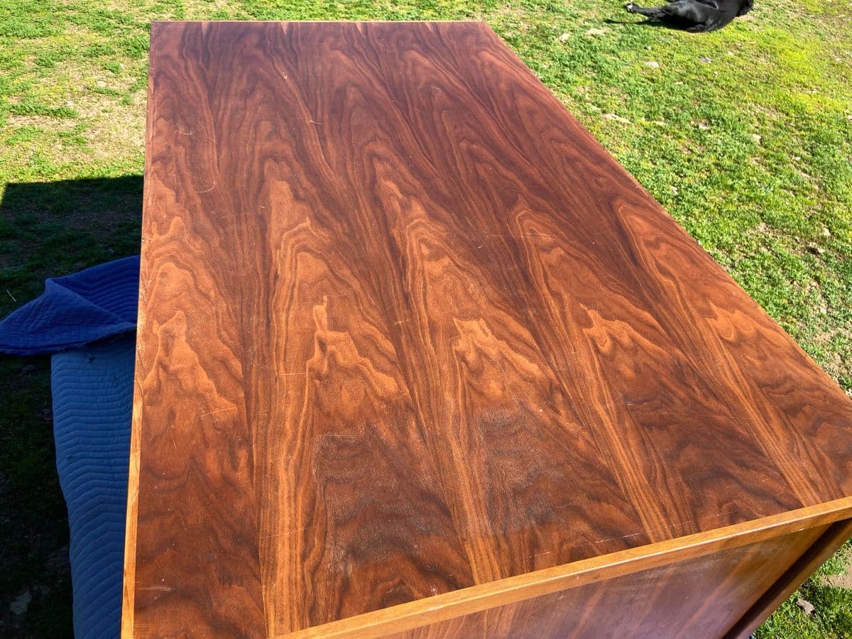 1960s Vintage Mid Century Modern Walnut Executive Tanker Desk - Thumbnail 5