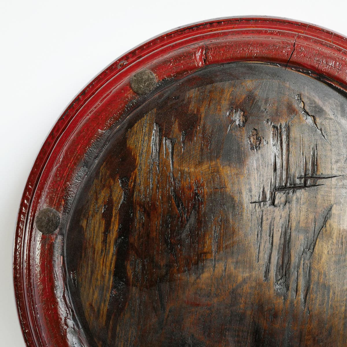 Old Javanese Tambourine Wood Bowl - Thumbnail 5