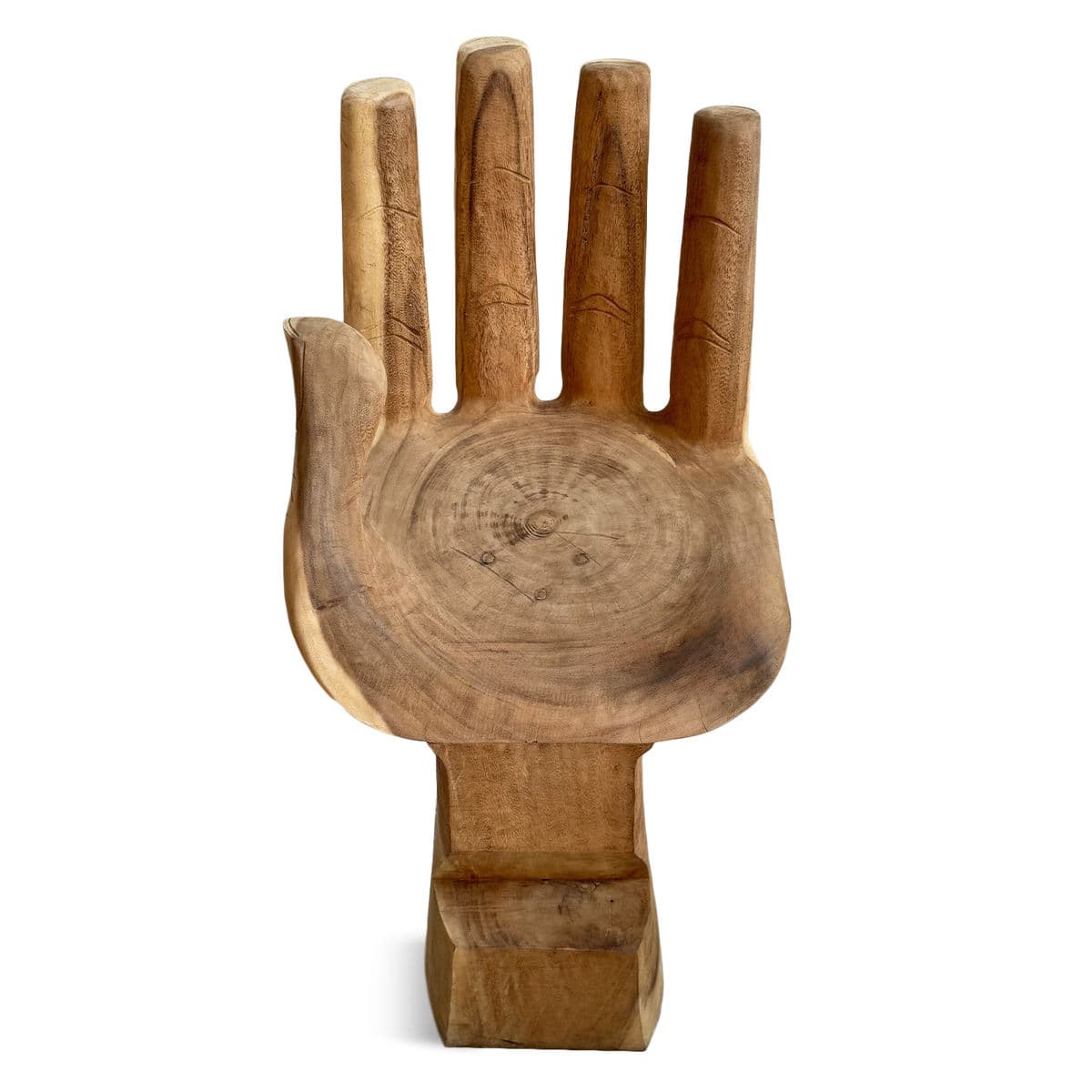 Vintage Wood Carved Hand Bar Chair - Thumbnail 5