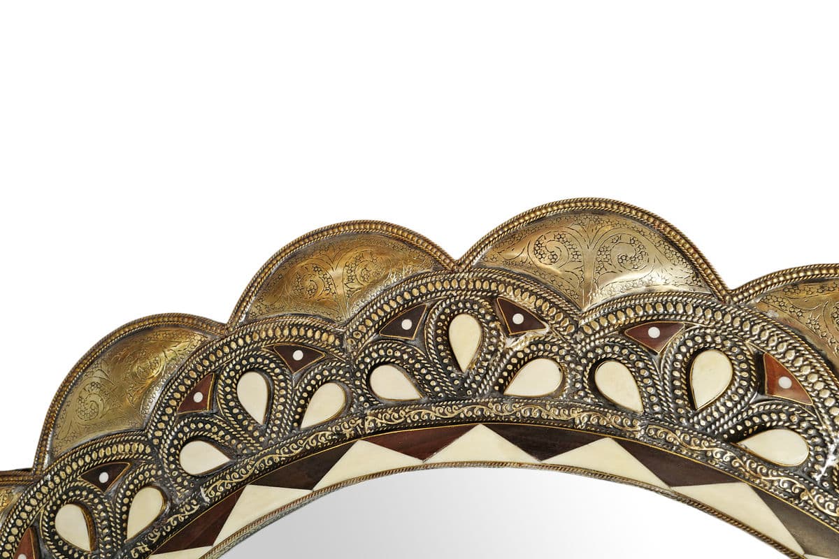 Vintage Scalloped Metal Work Mirror - Thumbnail 5