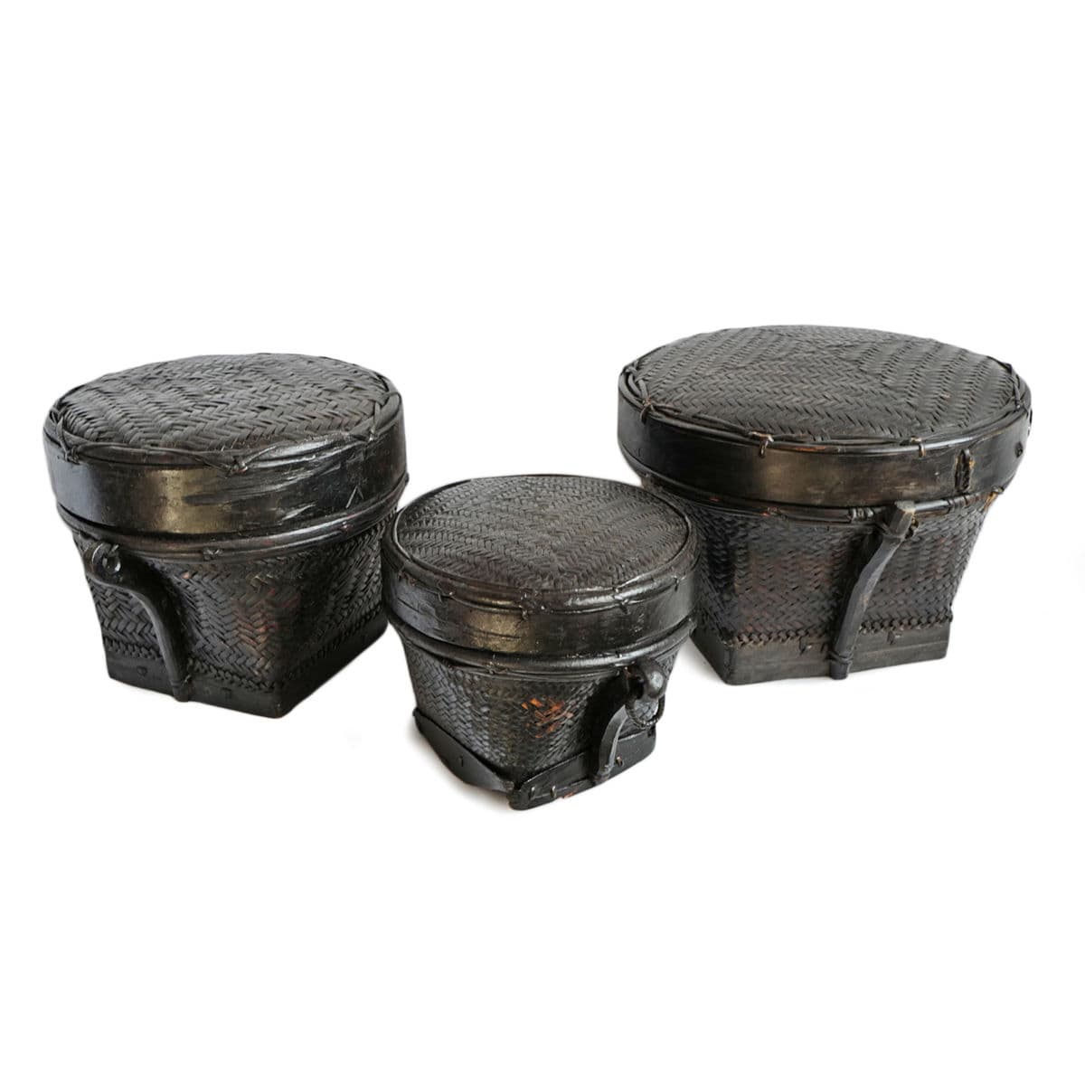 Vintage Akha Thai Round Basket - Thumbnail 5