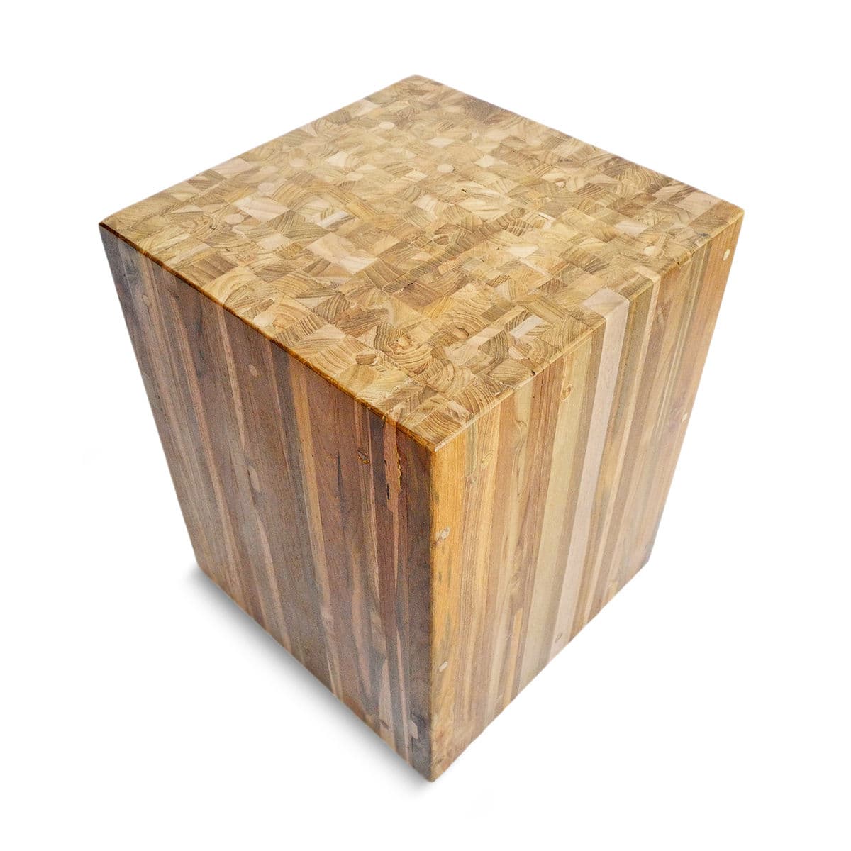 Reclaimed Teak Cube Stool / Side Table - Thumbnail 5