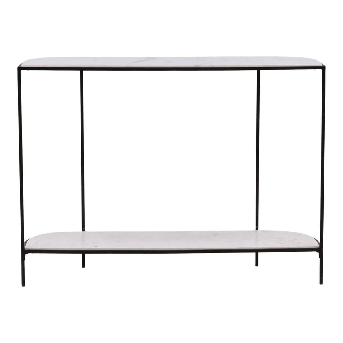 Curved White Marble & Iron Console - Thumbnail 5