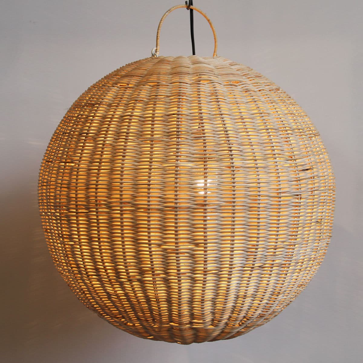 Raw Rattan Globe Lantern Large - Thumbnail 5