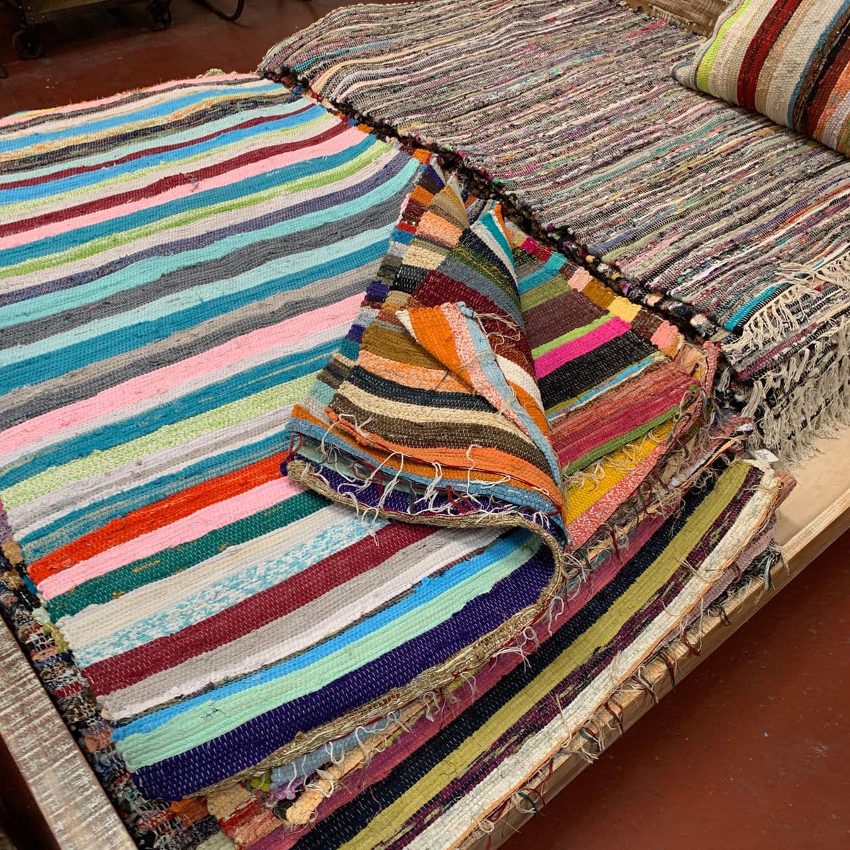 Colorful Striped Sari Rug - Thumbnail 5