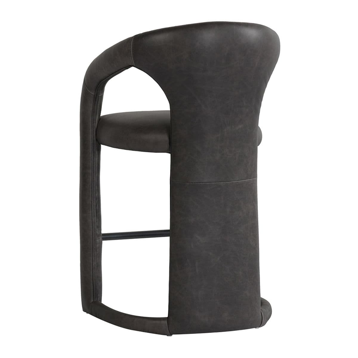 Gina Black Leather Counter Stool - Thumbnail 5