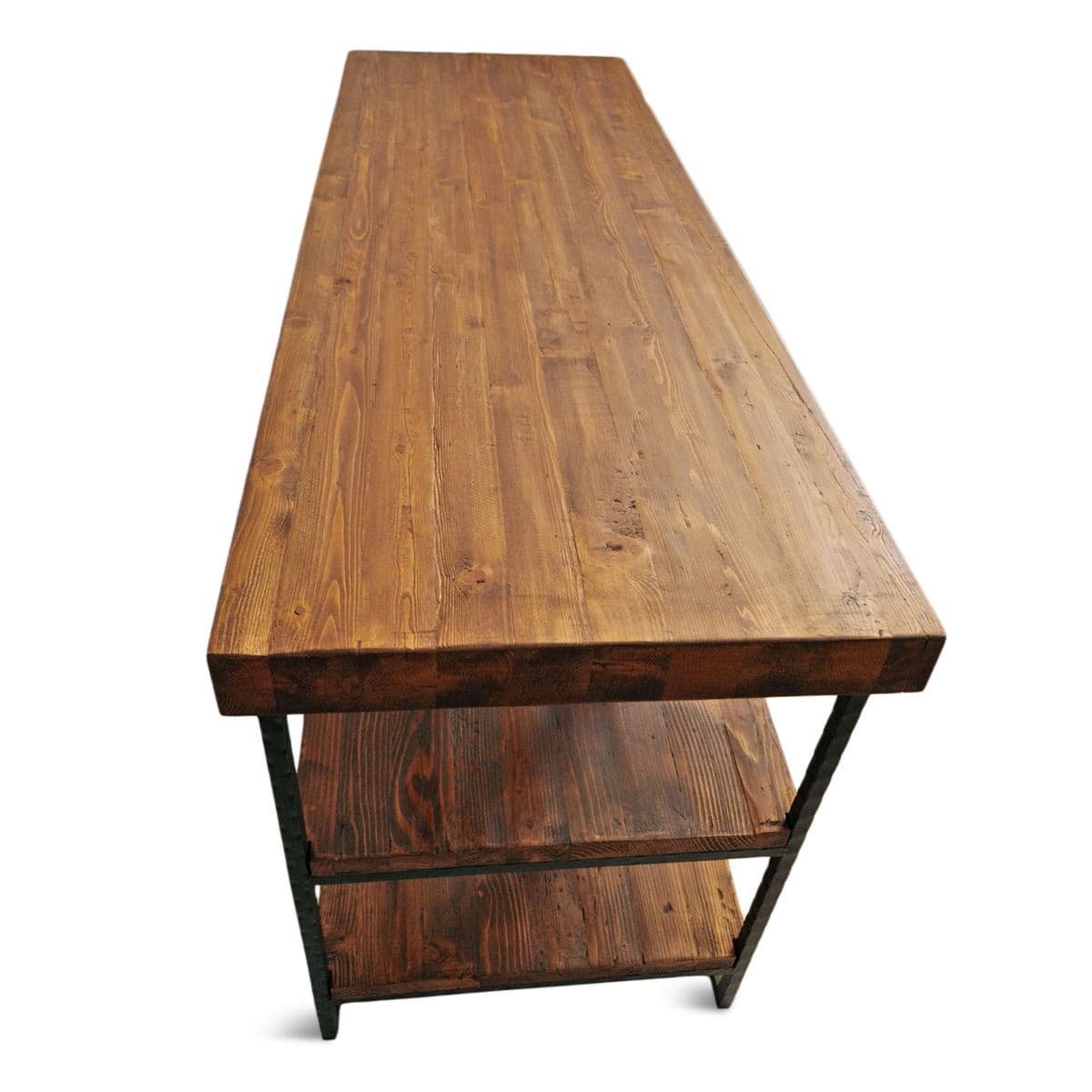 Reclaimed Wood & Iron Shelf Desk - Thumbnail 5