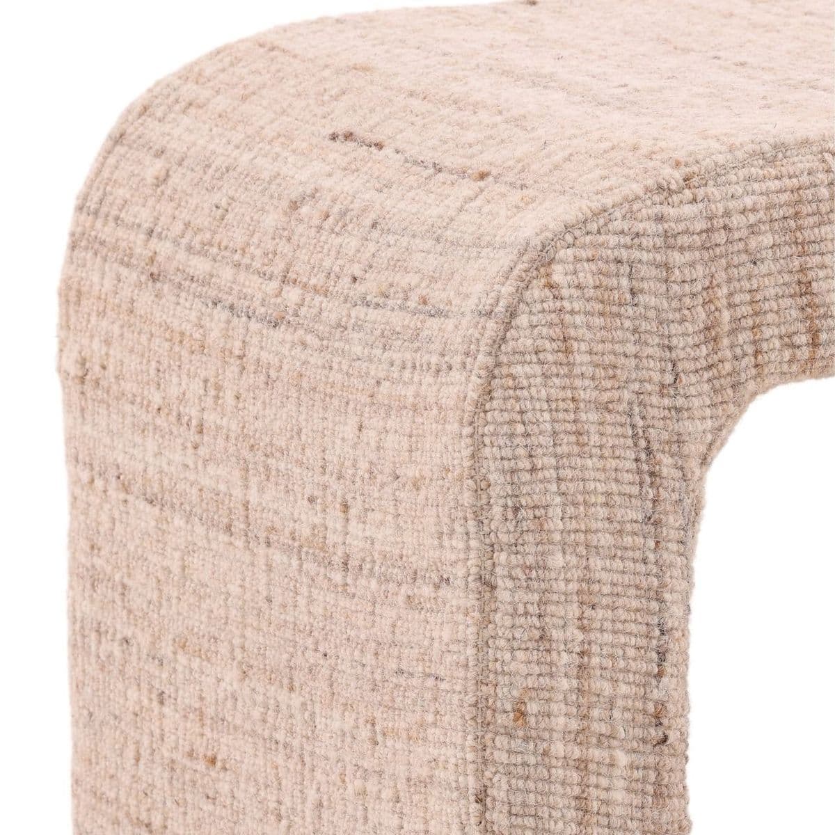 Layla Beige Woven Stool - Thumbnail 5