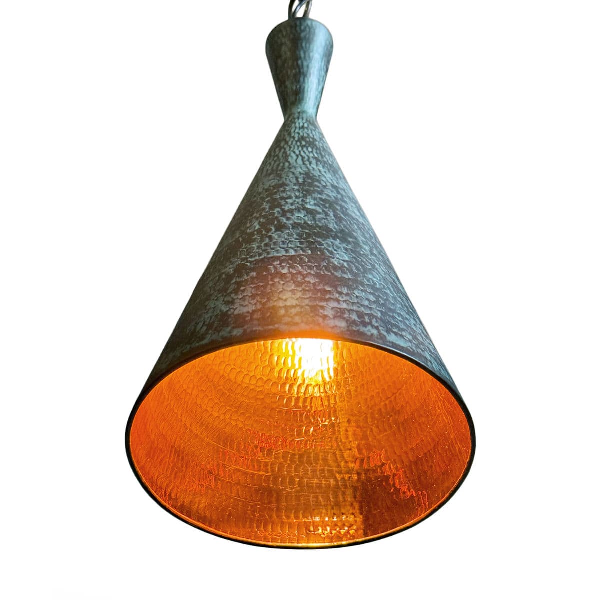 Hammered Copper Cone Pendant Light - Thumbnail 5