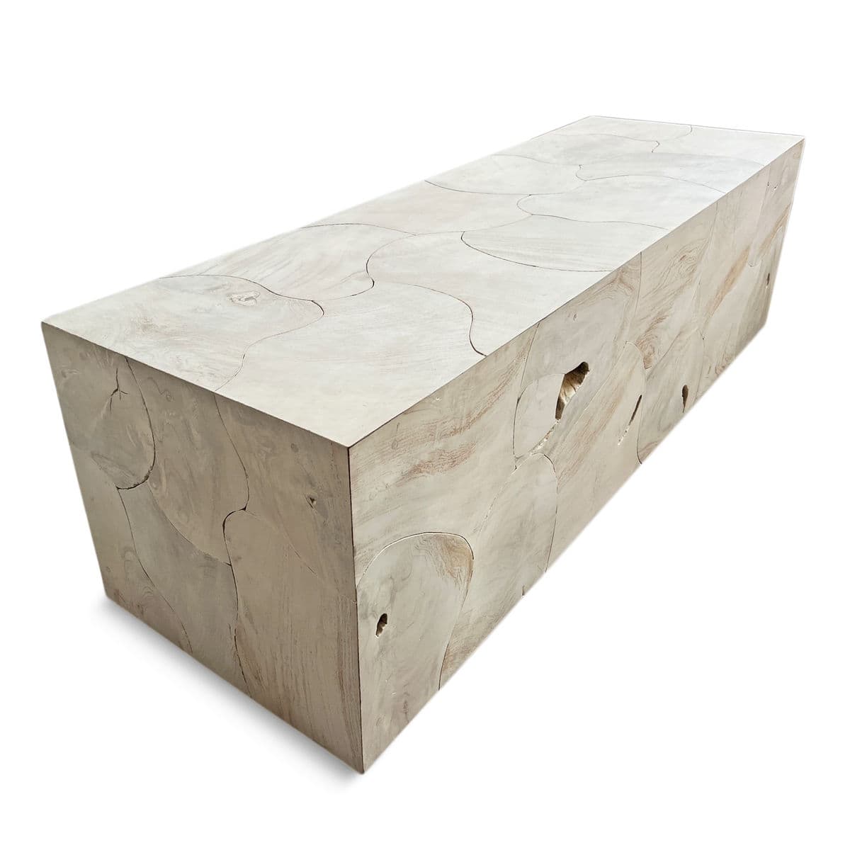 Salvaged Washed Teak Root Bench Table - Thumbnail 5