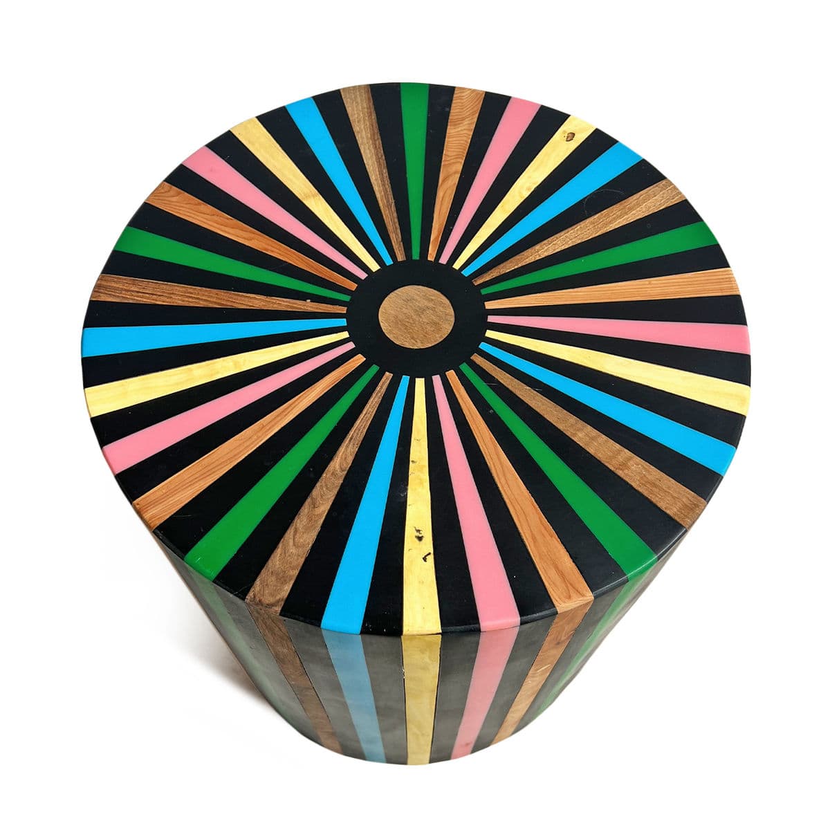Retro Color Wheel Inlay Stool Table - Thumbnail 5