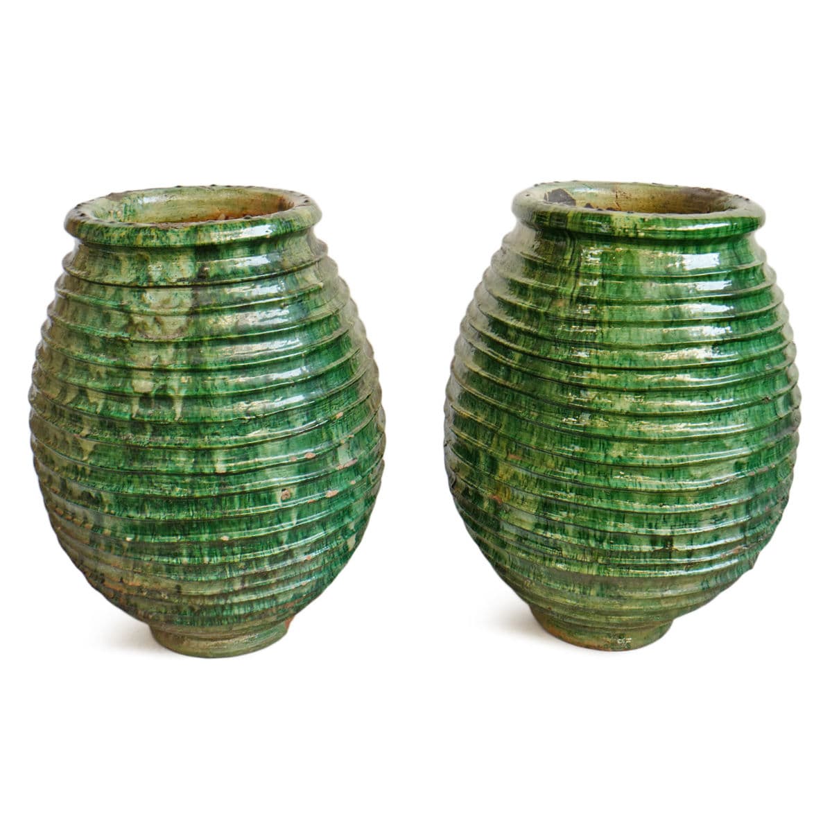 Moroccan Green Ribbed Ceramic Pottery - Thumbnail 5
