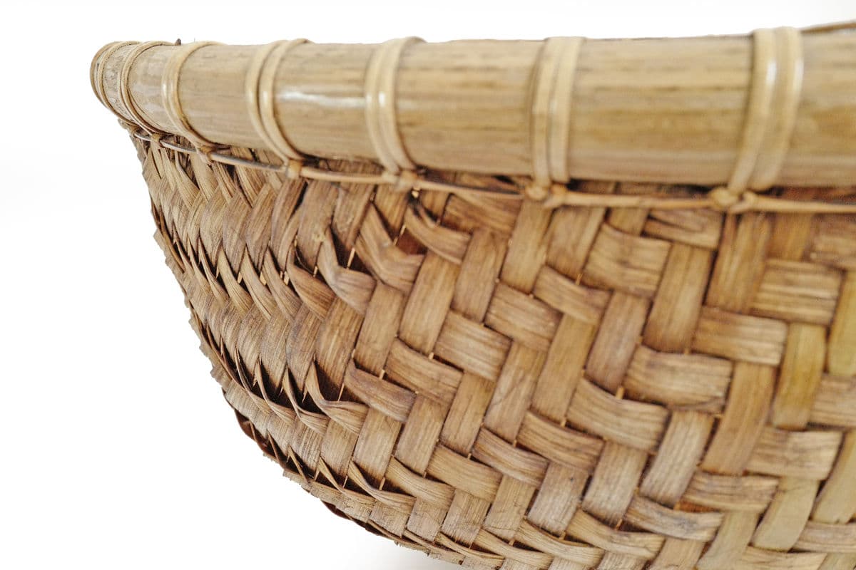 Java Bamboo Round Basket Medium - Thumbnail 5