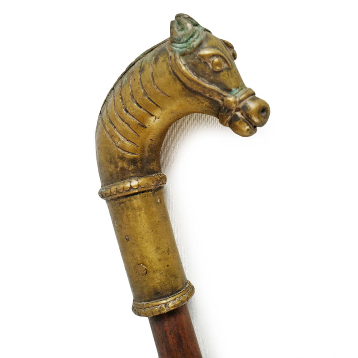 Antique Brass Horse Head Walking Stick - Thumbnail 5
