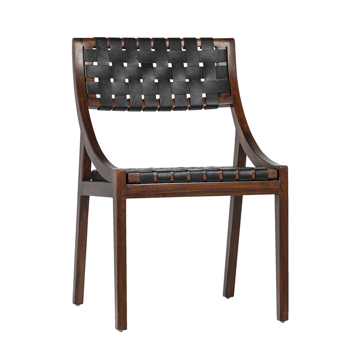 Black Leather Strap Dining Chair - Thumbnail 5