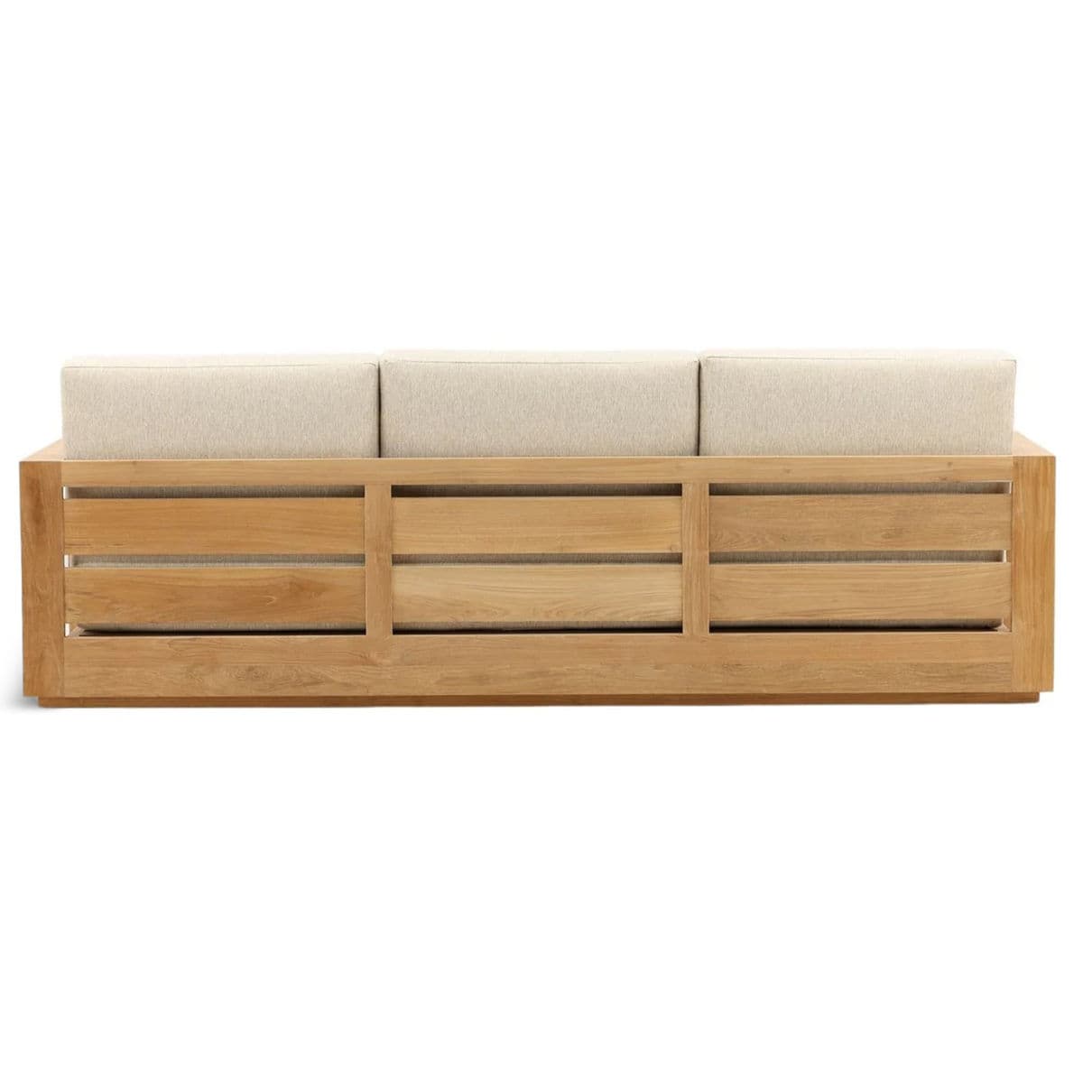 Outdoor Sand & Teak Sofa - Thumbnail 5