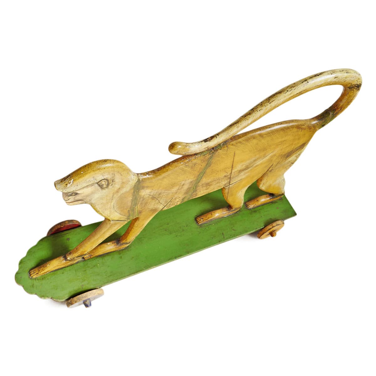 Vintage Wood Monkey on Wheels - Thumbnail 5