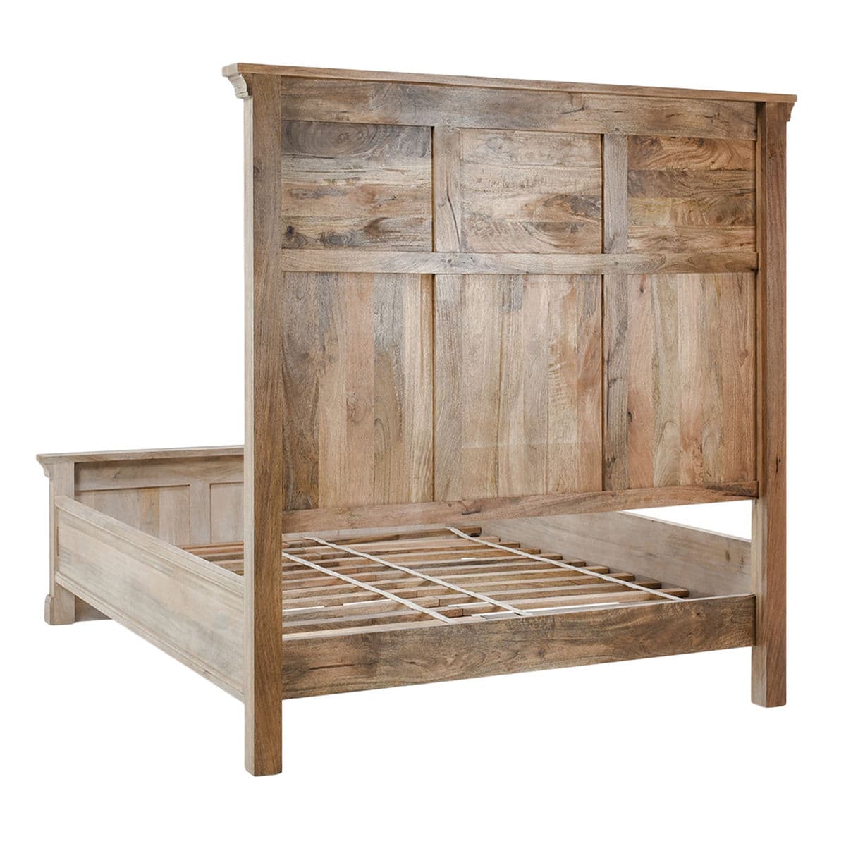 Washed White Wood Panel Cal King Bed - Thumbnail 5