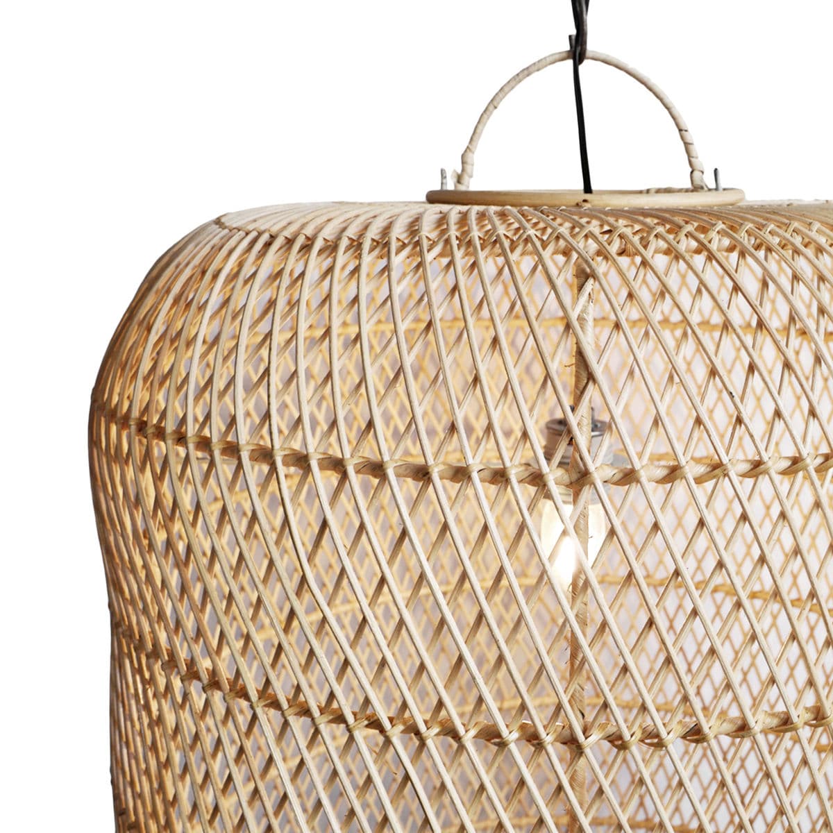 Raw Wicker Jug Lantern Medium - Thumbnail 5