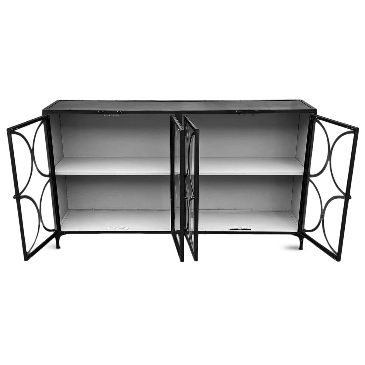 Iron Deco Glass Sideboard - Thumbnail 5