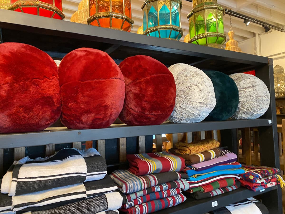 Forest Green Faux Fur Ball Pillow - Thumbnail 5