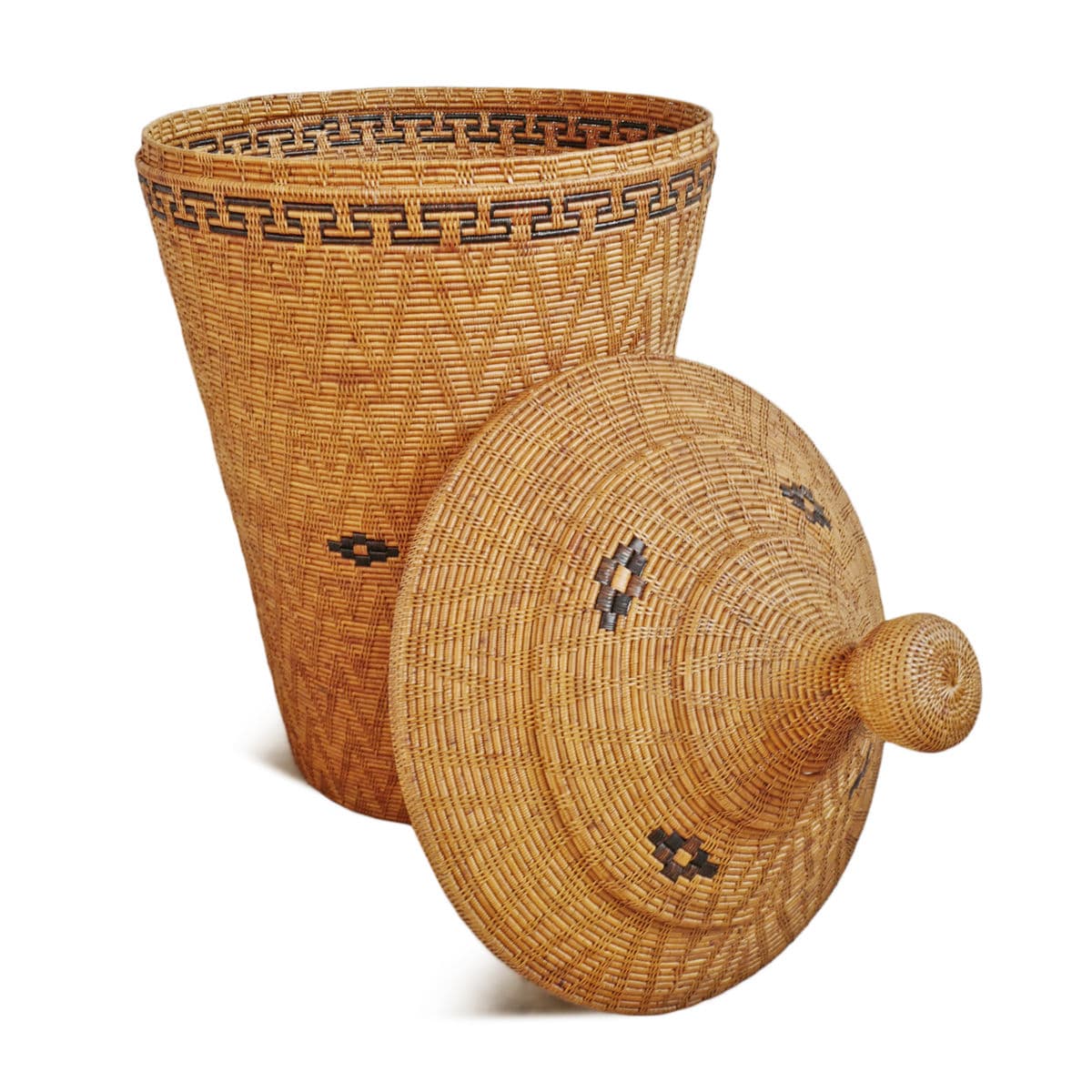 Large Sumatra Woven Basket w/Lid - Thumbnail 5