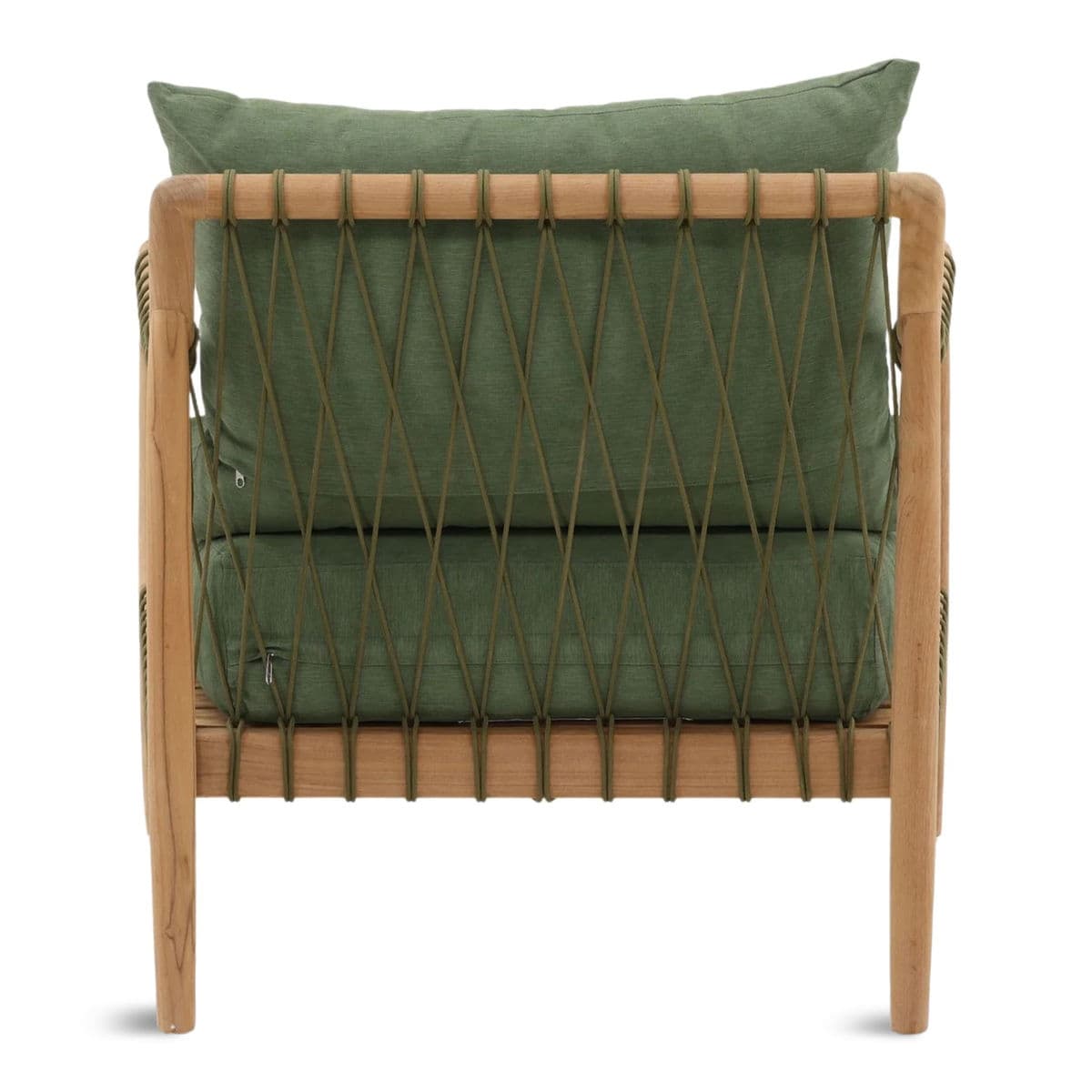 Outdoor Teak & Fern Green Arm Chair - Thumbnail 5