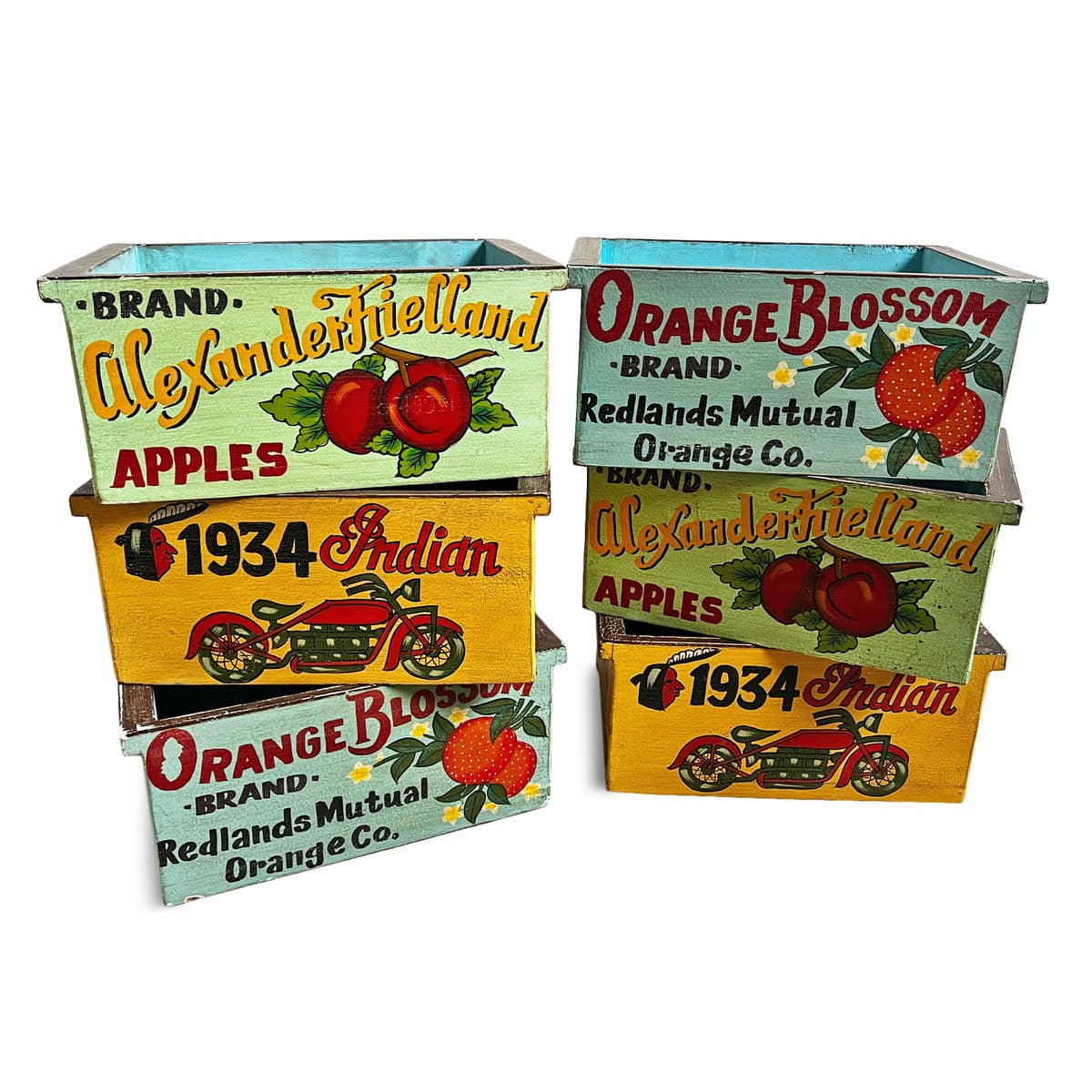 Vintage Style Wood Painted Indian Motorcycle Box - Thumbnail 5