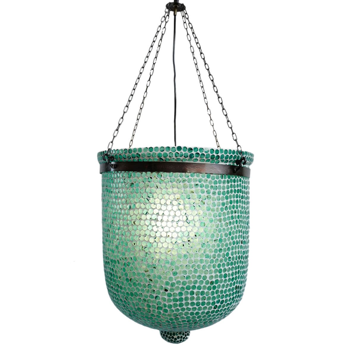 Blue Mosaic Bucket Pendant Large - Thumbnail 5