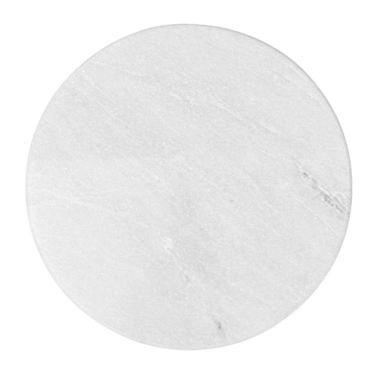 Deco White Marble & Nickel End Table - Thumbnail 5