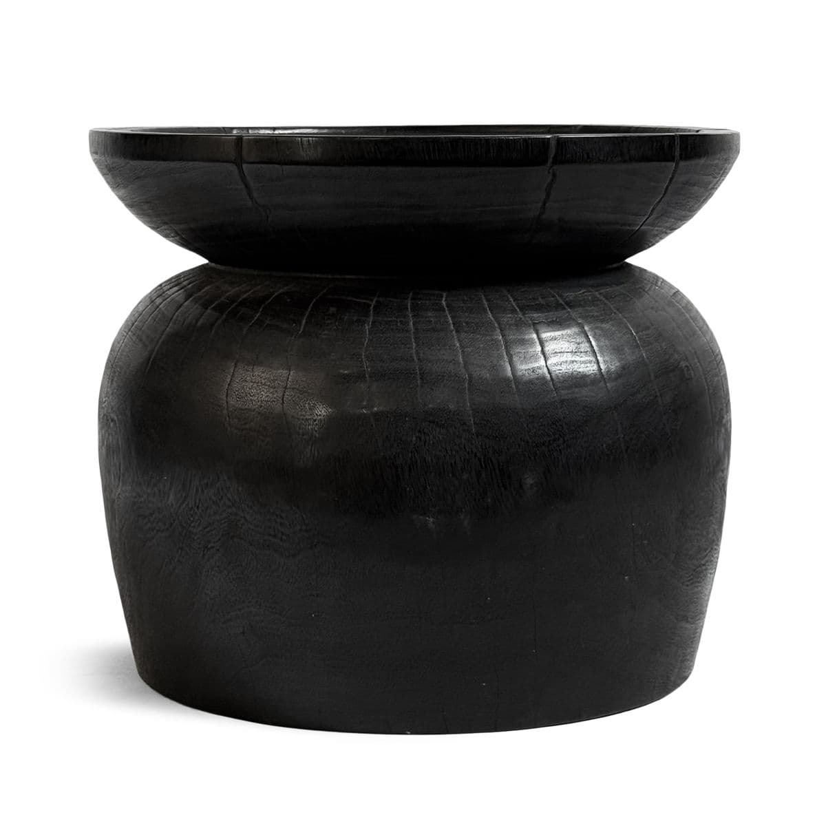 Black Ozzi Solid Wood Stool Table - Thumbnail 5