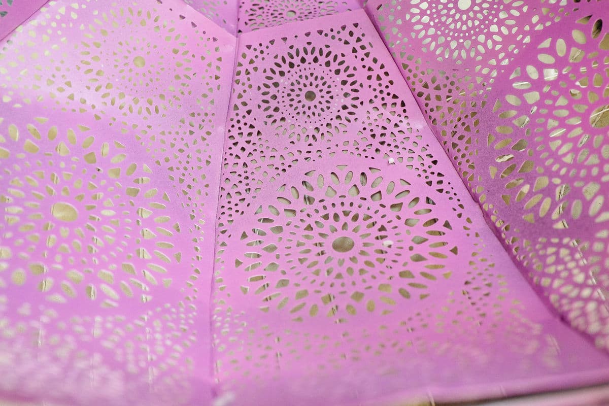 Moorish Brass Pink Lantern - Thumbnail 5