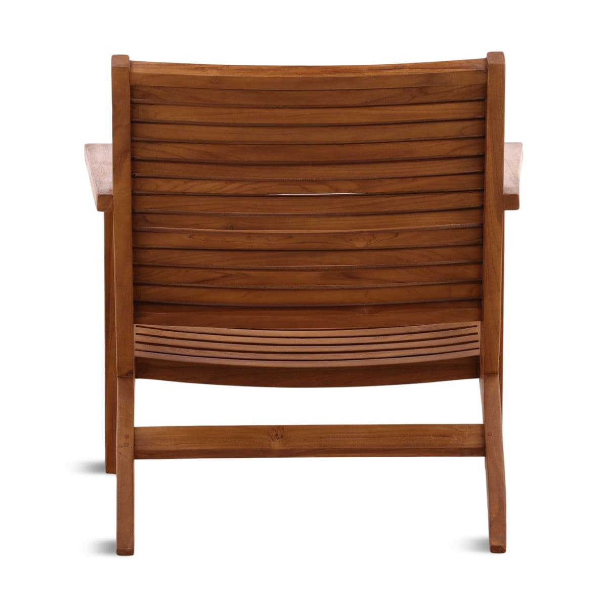 Slatted Teak Outdoor Lounge Arm Chair - Thumbnail 5