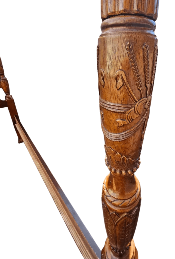 Drexel Heritage Four Poster Queen Size Rice Bed - Made in North Carolina Circa Late 20th Century - Thumbnail 5