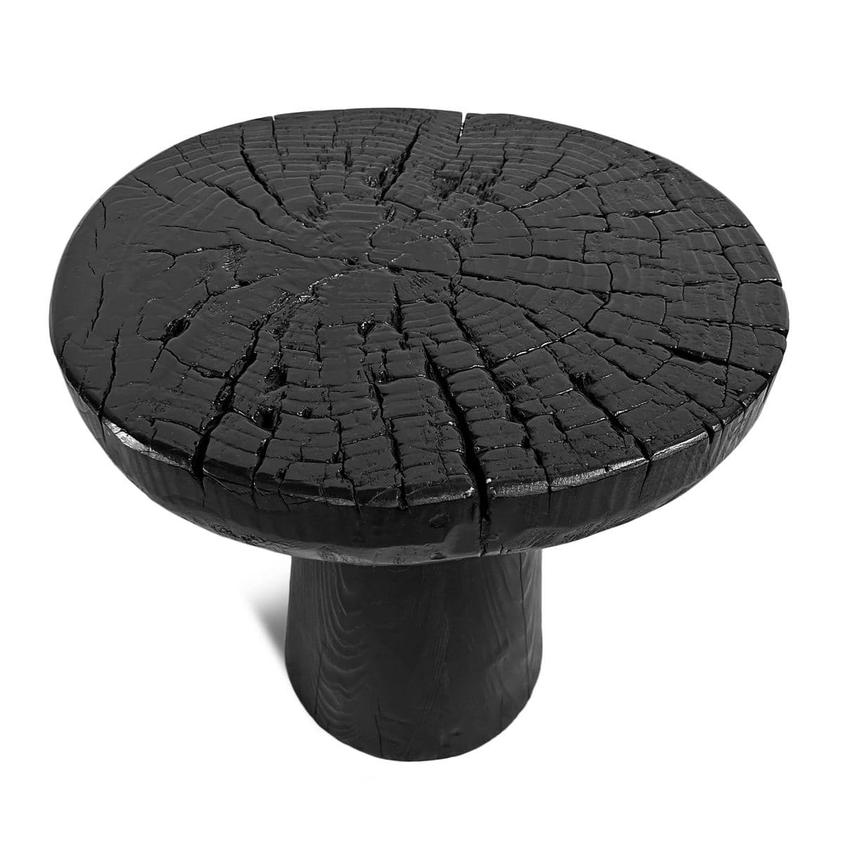 Black Lacquer Stump End Table - Thumbnail 5