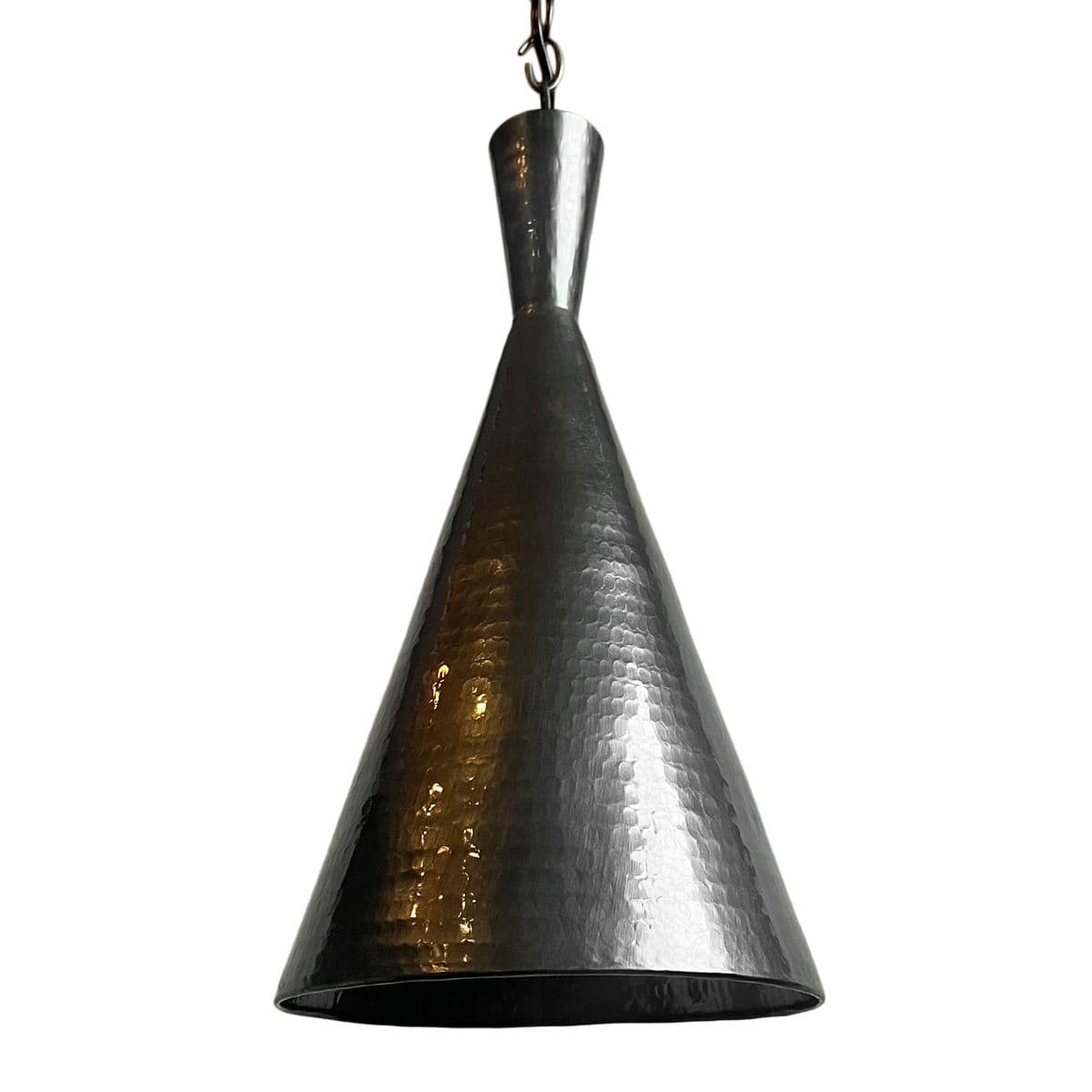 Hammered Copper Cone Bronzed Pendant Light - Thumbnail 5
